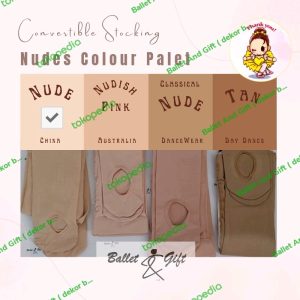 Stocking Ballet warna Nude / coklat kulit convertible /lubang bawah